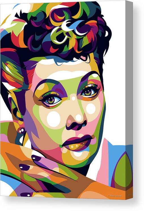 Lucille Canvas Print featuring the digital art Lucille Ball by Stars on Art