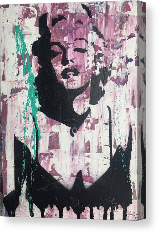 Marilyn Monroe Canvas Print featuring the painting Madness Is Genius by Jayime Jean