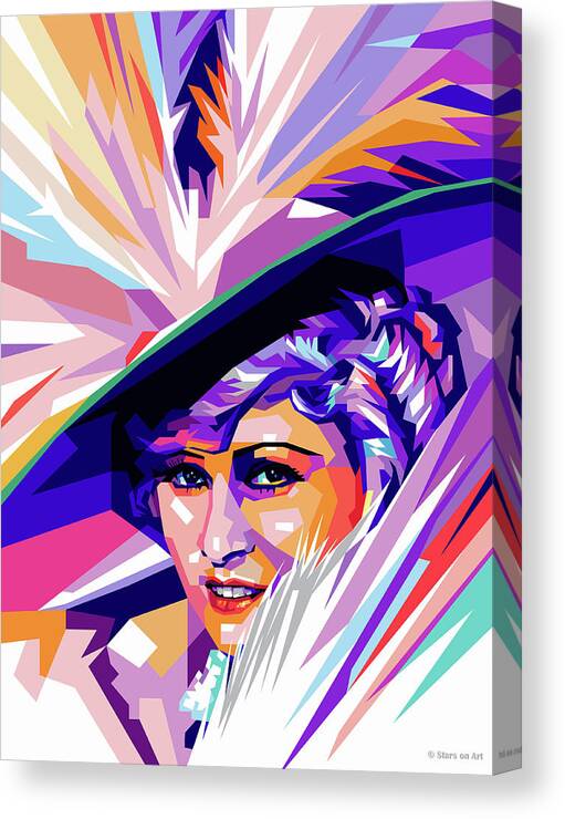 Mae West Canvas Print featuring the digital art Mae West pop art by Movie World Posters