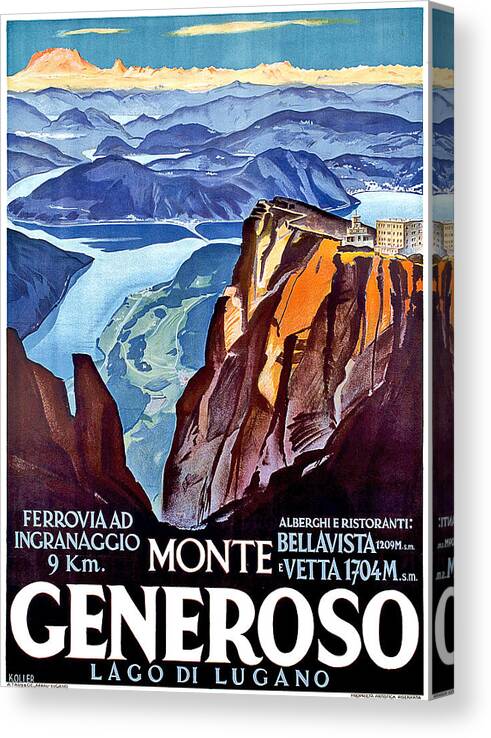 Monte Generoso Canvas Print featuring the digital art Monte Generoso by Long Shot