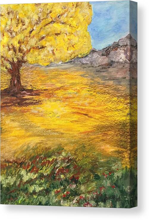 Landscape Canvas Print featuring the painting Morning glory by Norma Duch