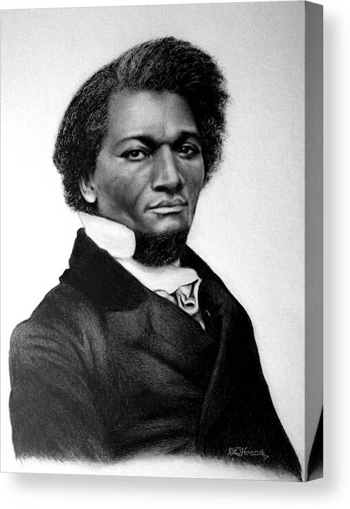 Frederick Douglass Canvas Print featuring the drawing Mr. Frederick Douglass by Danielle R T Haney