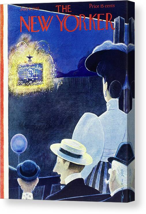 Illustration Canvas Print featuring the painting New Yorker July 6 1946 by Rea Irvin