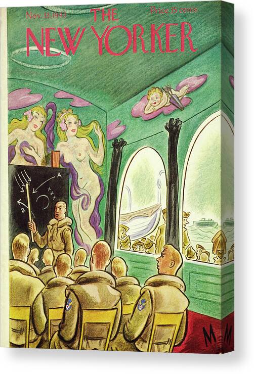 Travel Canvas Print featuring the painting New Yorker November 13 1943 by Julian de Miskey