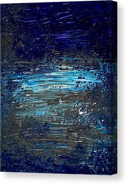 Abstract Painting Canvas Print featuring the painting Night Skies by Raji Musinipally