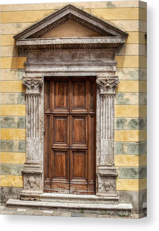 Door Canvas Print featuring the photograph Ornate Door of Tuscany by David Letts