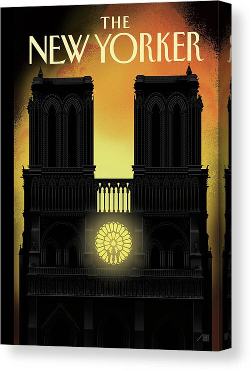 Our Lady Canvas Print featuring the painting Our Lady by Bob Staake