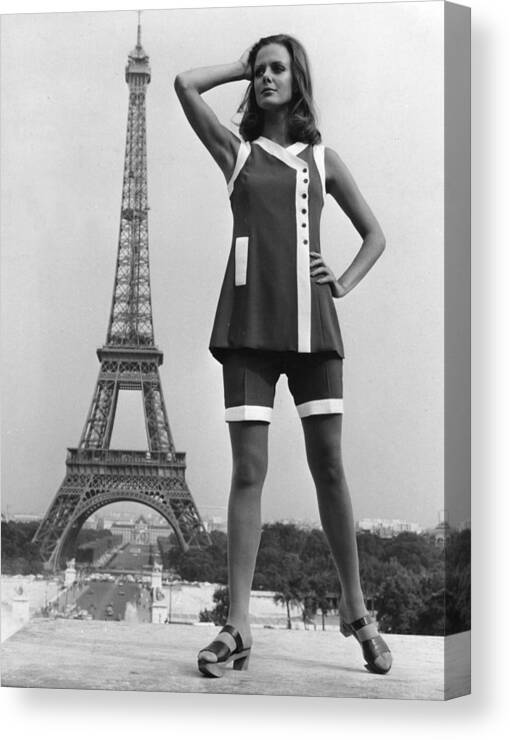 Sandal Canvas Print featuring the photograph Paris Fashion 1968 by R. Jones