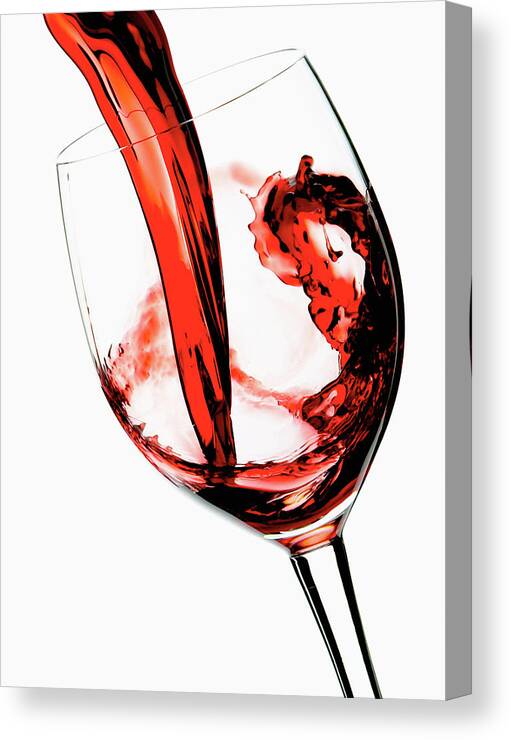 White Background Canvas Print featuring the photograph Pouring Red Wine by Stocknroll