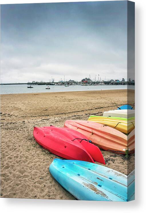 Kayak Canvas Print featuring the photograph Provincetown Kayaks - Cape Cod Massachusetts by Brendan Reals