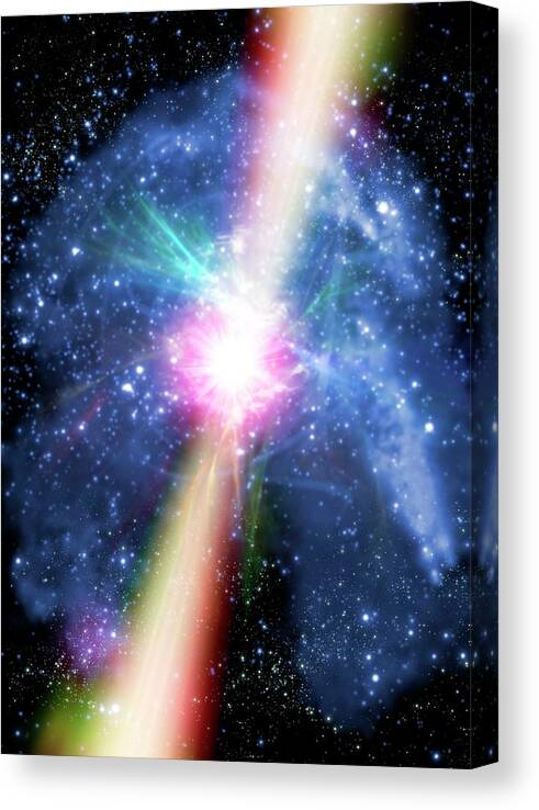 Outdoors Canvas Print featuring the digital art Pulsar, Artwork by Science Photo Library - Victor Habbick Visions