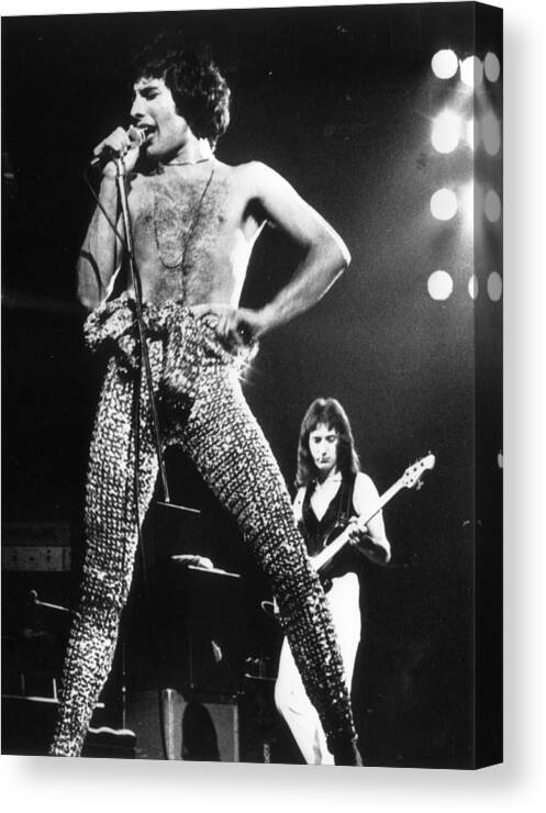 Rock Music Canvas Print featuring the photograph Queen On Stage by Gary Merrin