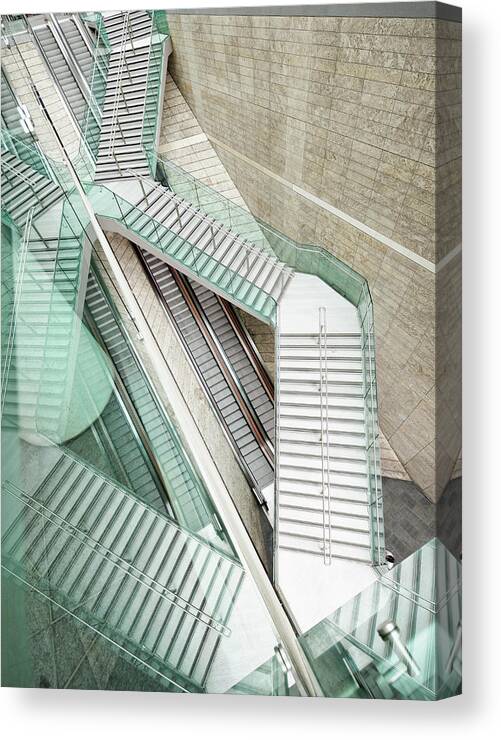 Long Canvas Print featuring the photograph Reflected Modern Architecture - Winding by Georgeclerk