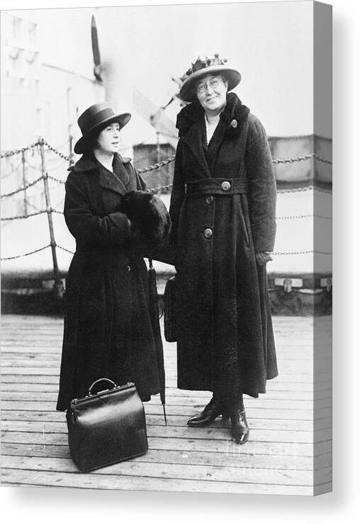Employment And Labor Canvas Print featuring the photograph Rose Schneiderman With Mary Anderson by Bettmann