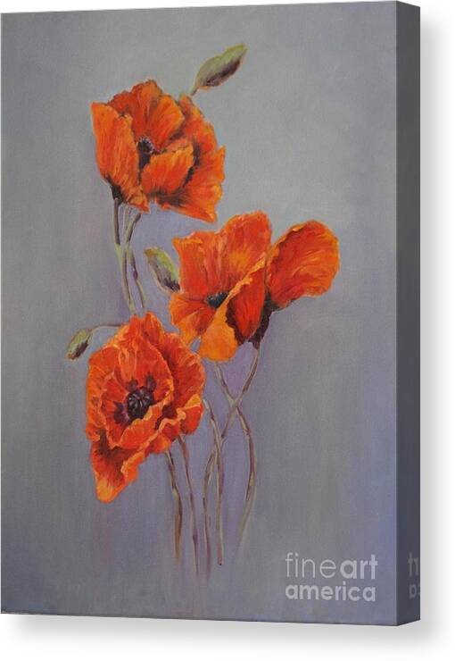 Poppy Painting Canvas Print featuring the painting Simply Poppies by B Rossitto