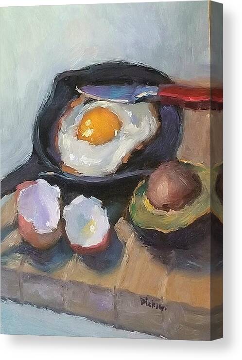 Impressionism Canvas Print featuring the painting Skillet breakfast by Jeff Dickson