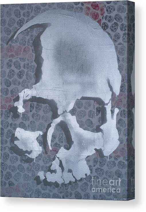  Canvas Print featuring the mixed media Skull Wallpaper by SORROW Gallery