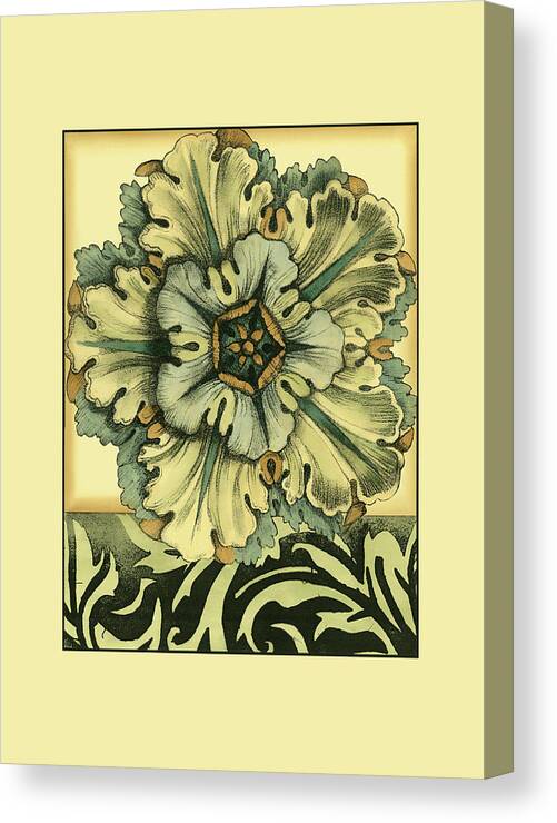 Decorative Elements Canvas Print featuring the painting Sm Panelled Rosette I (p) by Jennifer Goldberger