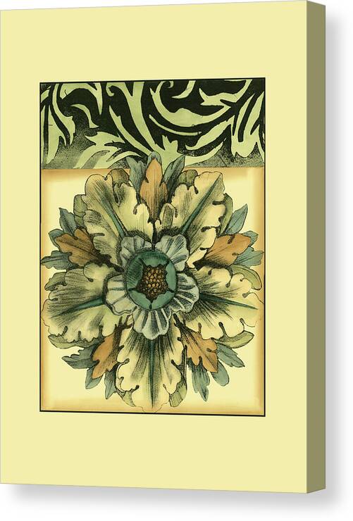 Decorative Elements Canvas Print featuring the painting Sm Panelled Rosette II (p) by Jennifer Goldberger
