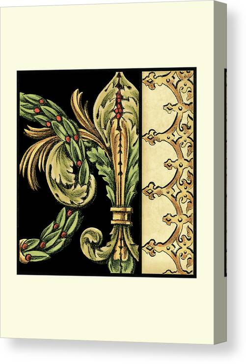 Decorative Elements Canvas Print featuring the painting Small Frieze Detail II (p) by Ethan Harper