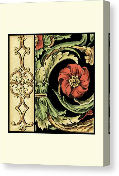 Decorative Elements Canvas Print featuring the painting Small Frieze Detail IIi (p) by Ethan Harper