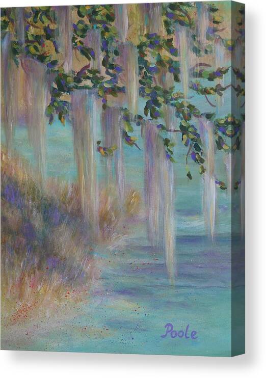 Spanish Moss Canvas Print featuring the painting Southern Charm Lowcountry Moss by Pamela Poole