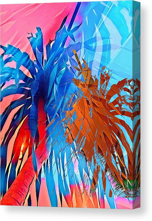 Plant Canvas Print featuring the digital art Spineless Yucca Yucca gigante by Julius Reque
