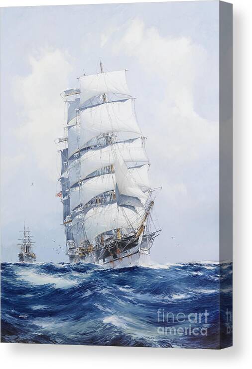 Uspd: Reproduction Canvas Print featuring the painting Square rigged Argonaut by Thea Recuerdo