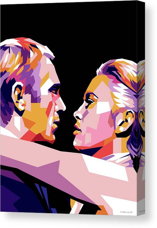 Steve Mcqueen Canvas Print featuring the digital art Steve McQueen and Faye Dunaway by Movie World Posters