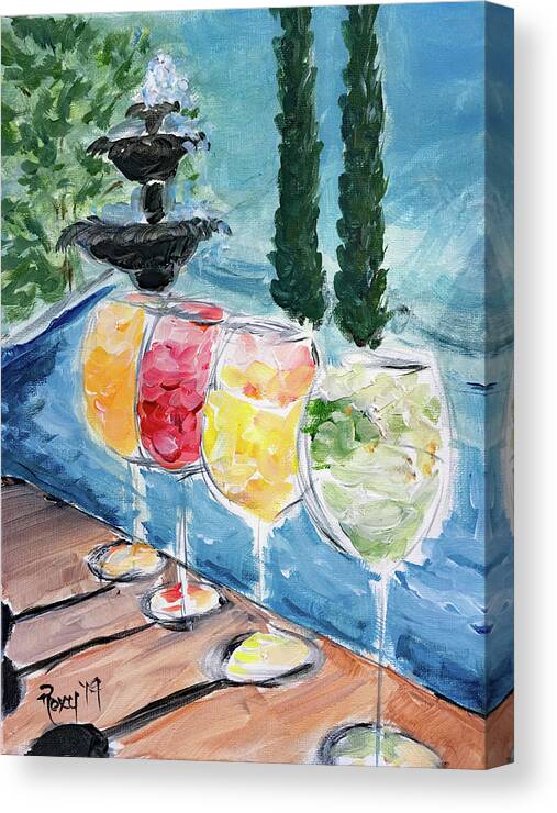 Wine Canvas Print featuring the painting Summer Wine by Roxy Rich