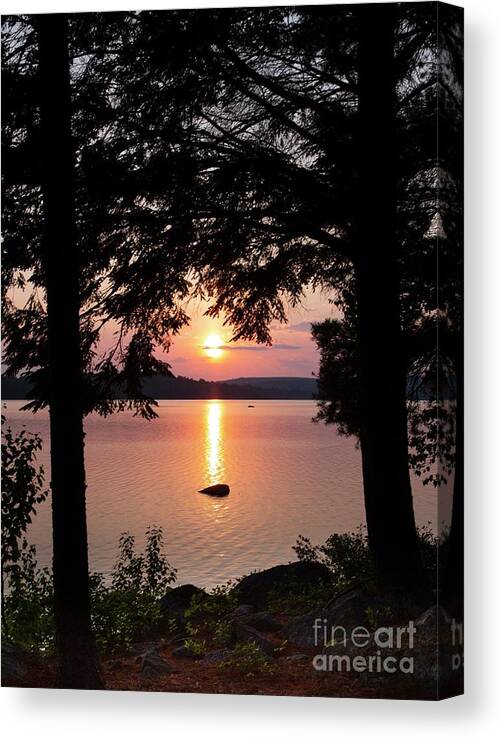 Sunset Canvas Print featuring the photograph Sunset on the Rock by Karin Pinkham