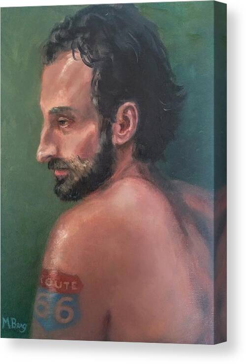 Portrait Canvas Print featuring the painting Tattoo by Marian Berg