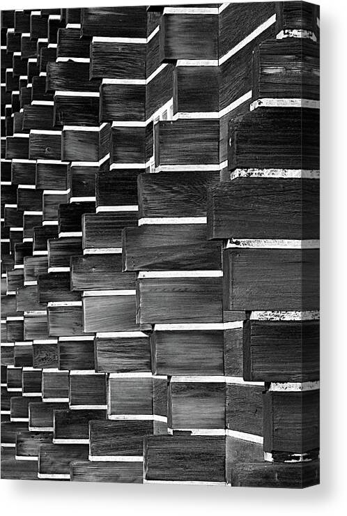 Abstract Canvas Print featuring the photograph Technocratic Wall by William Selander