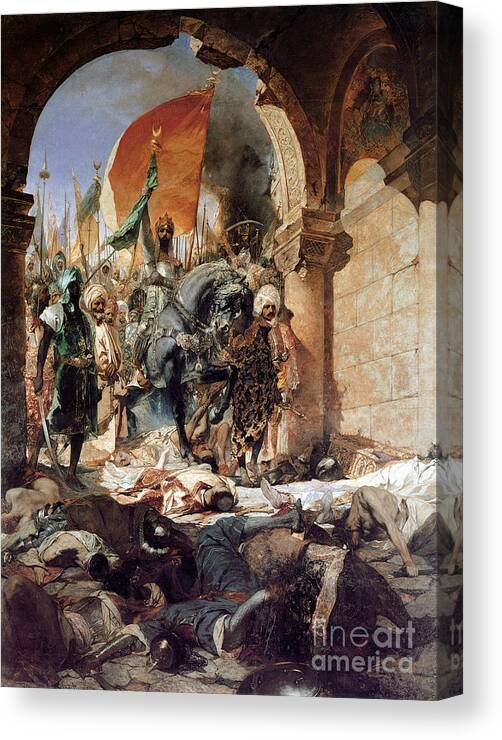 Horse Canvas Print featuring the drawing The Entry Of Mehmet II by Heritage Images