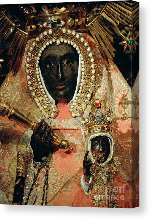 Guadalupe Canvas Print featuring the painting The Guadalupe Madonna Detail by Spanish School