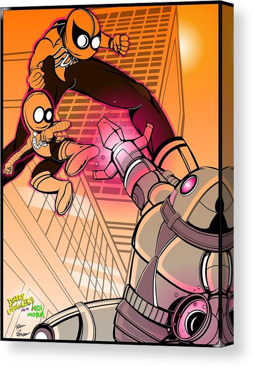 Daddy Long Legs Canvas Print featuring the digital art The Showdown by Demitrius Motion Bullock
