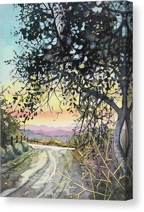 Santa Monica Canvas Print featuring the painting Topanga Trail by Luisa Millicent