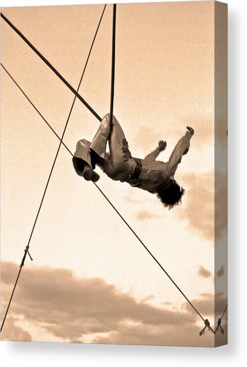 Trapeze Circus Canvas Print featuring the photograph Trapeze #1 by Neil Pankler