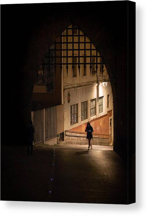 City Canvas Print featuring the photograph Under The Wall In Vitoria-gasteiz by Adolfo Urrutia