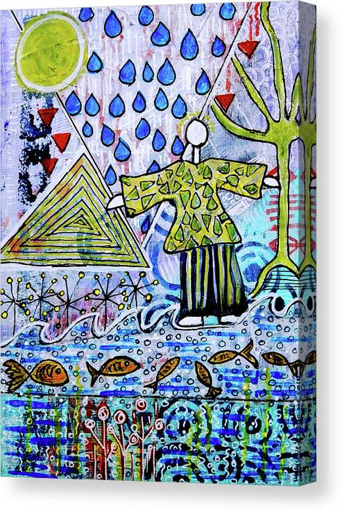 Symbolism Canvas Print featuring the mixed media Walking on Water by Mimulux Patricia No