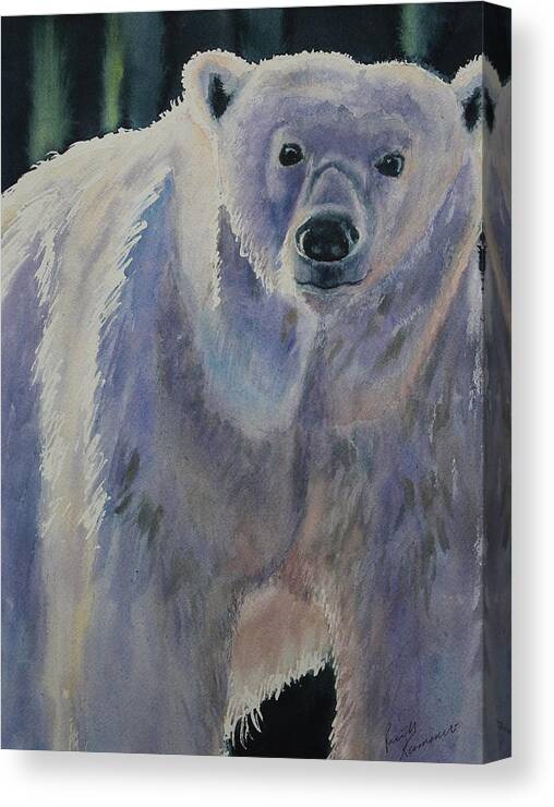 Polar Bear Canvas Print featuring the painting White Bear by Ruth Kamenev