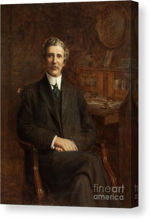 Suit Canvas Print featuring the painting William Haworth, Seated by Robert Edward Morrison