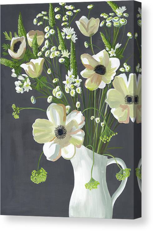 Floral Canvas Print featuring the painting Winter Moonbeam by Fab Funky