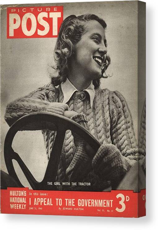 Magazine Cover Canvas Print featuring the photograph Woman Driver by Bert Hardy