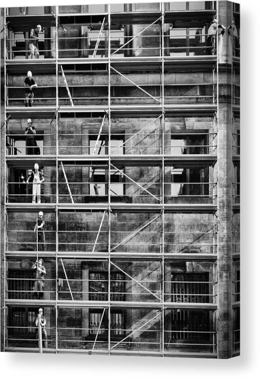Construction Canvas Print featuring the photograph Working Hard by Peter Pfeiffer