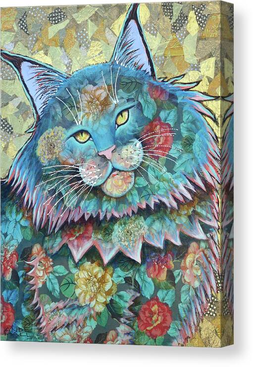 Maine Coon Canvas Print featuring the painting Zelda by Ande Hall