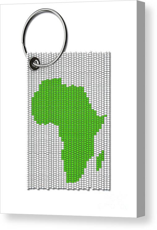 Africa Canvas Print featuring the digital art Zulu Bead Africa Keyring by Allan Swart