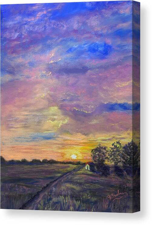 Landscape Canvas Print featuring the painting Big Sky #1 by Jan Chesler