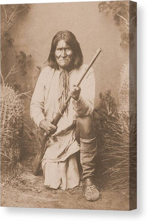 Geronimo Canvas Print featuring the photograph Geronimo - Sepia #2 by David Hinds