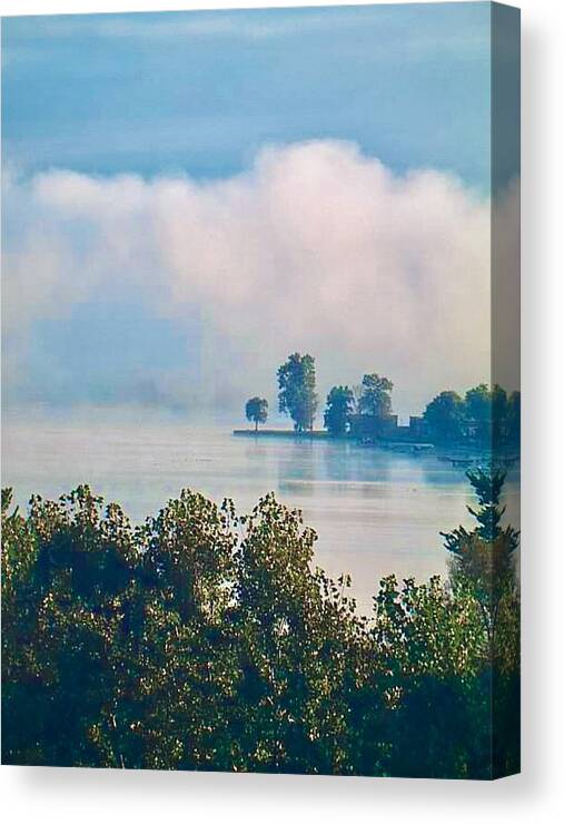 Lake Chautauqua Ny John Anderson Canvas Print featuring the photograph Morning Mist #1 by John Anderson